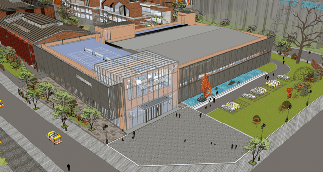 山西五建集团古交市全民健身中心项目主体结构提前封顶